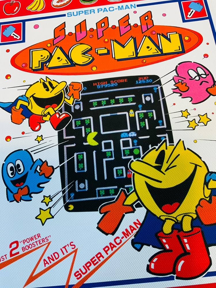 Amazon.co.jp: パックマン ポスター キャンバス ヴィンテージ