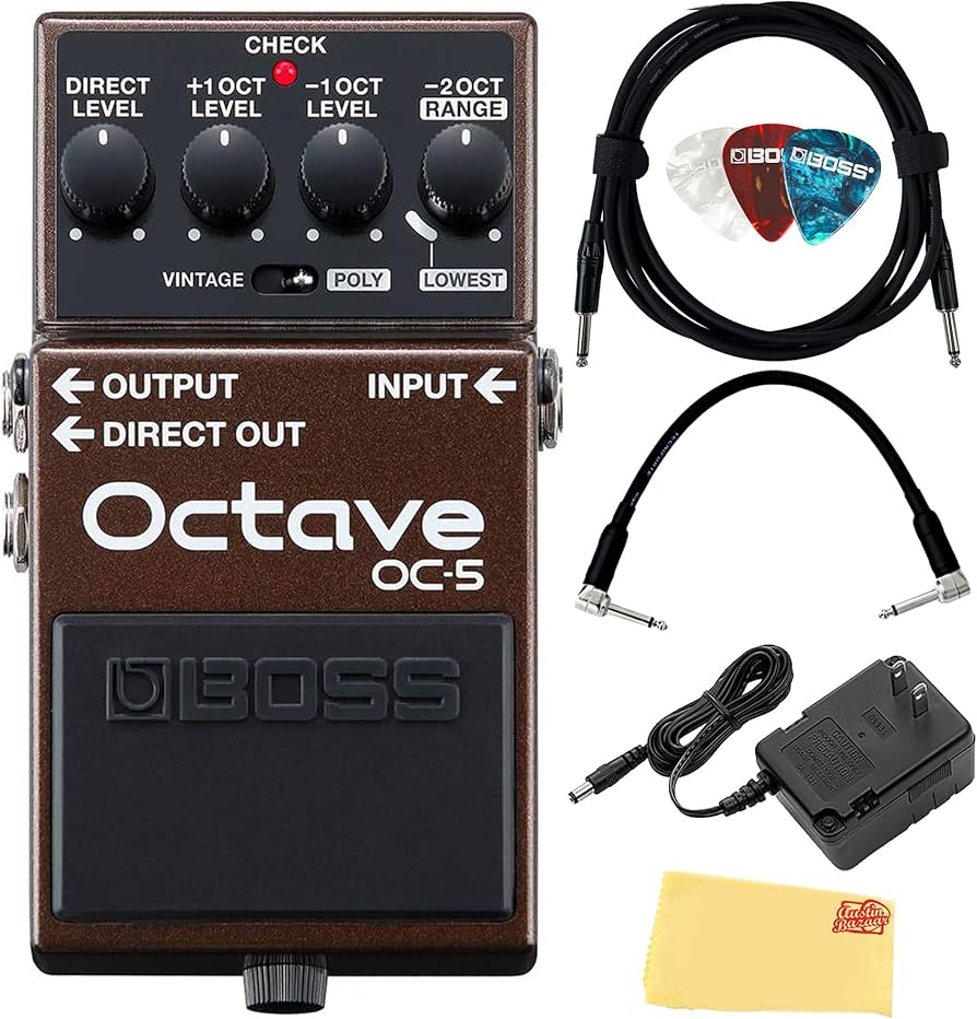 Amazon.com: Boss OC-5 Octave Pedal Bundle with Gearlux Power
