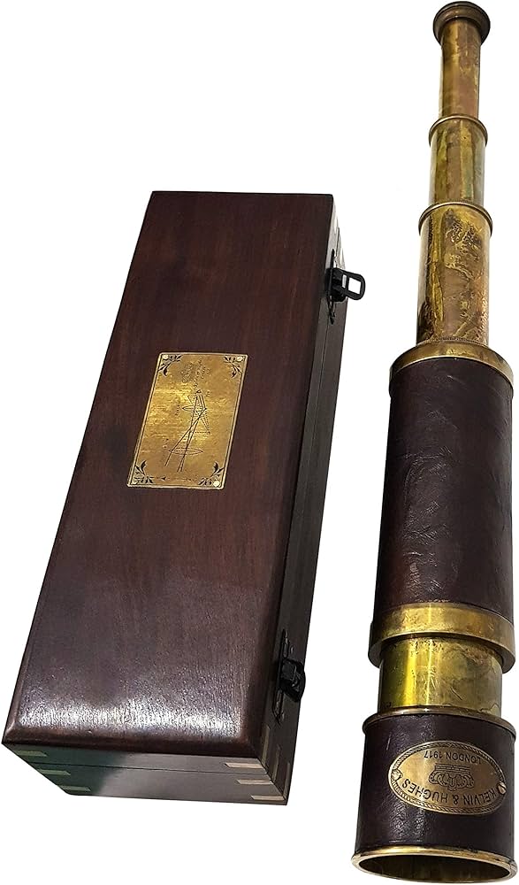 Amazon.com: Antique Brass Leather Telescope Kelvin & Hughes London