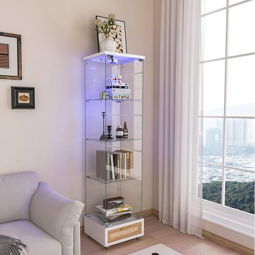 Amazon.co.jp: ガラスケース ショーケース【13色調光・LED照明】5mm