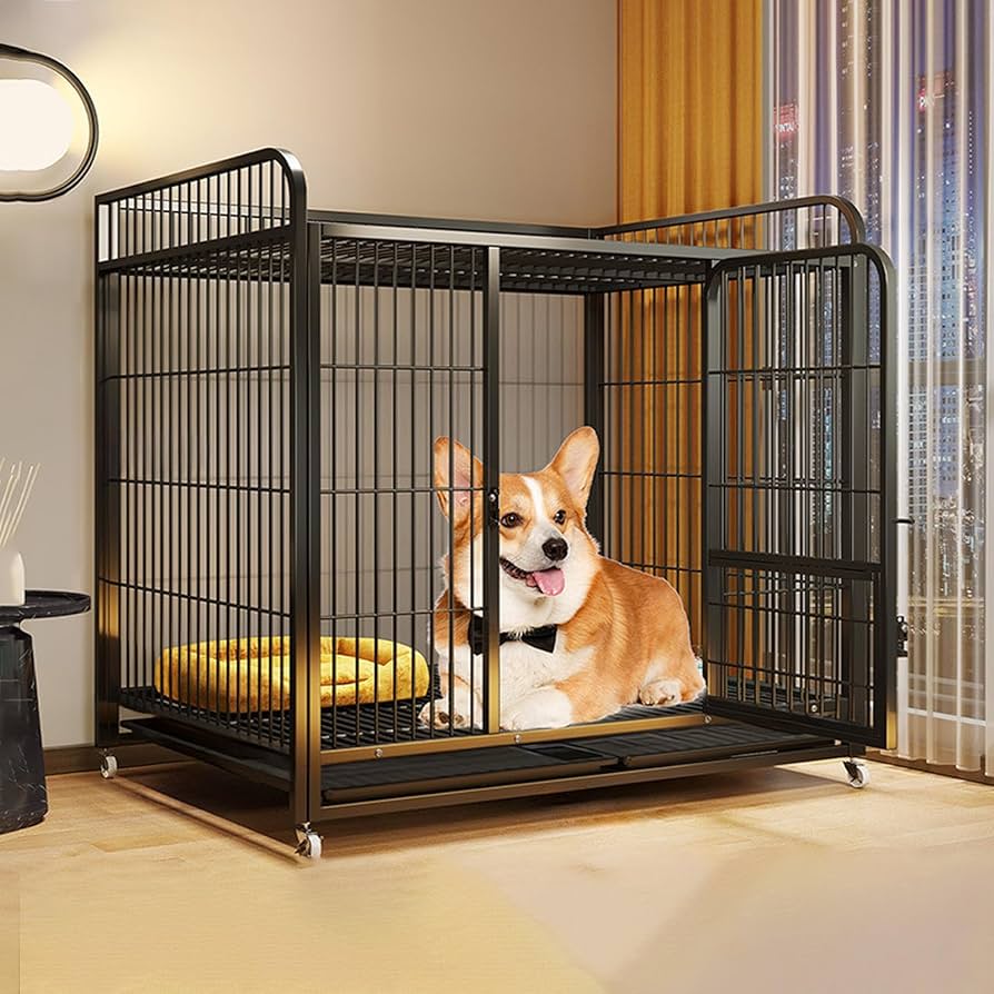 Amazon.co.jp: MDDKOP 犬 ゲージ 屋根付き サークル ベーシック ペット