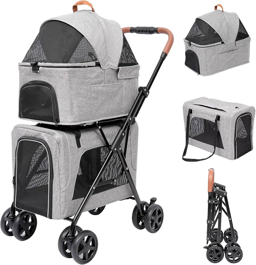 Amazon.co.jp: PETTOM ペットカート 2段式の上下段セット 多頭 猫 犬