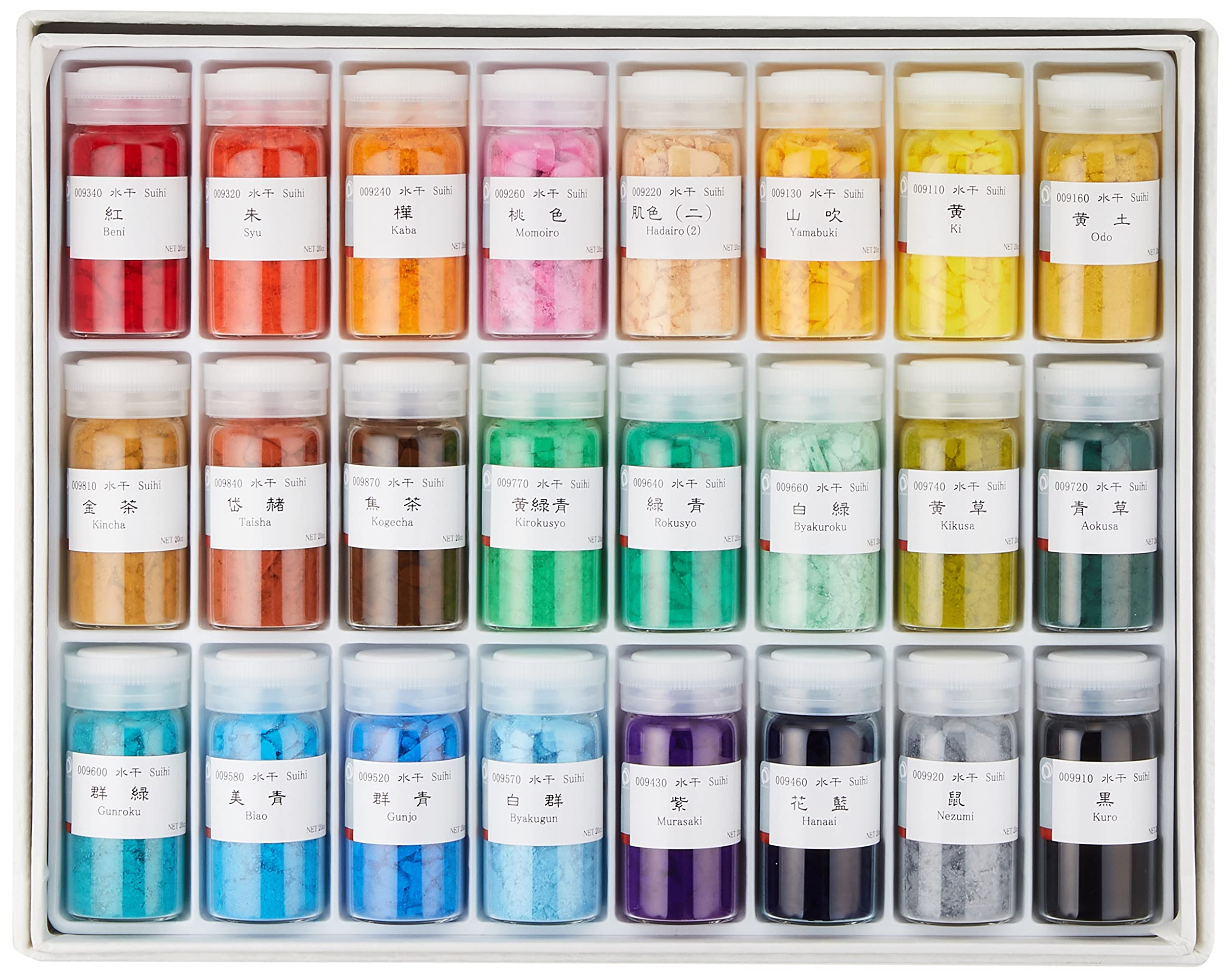 Amazon | ナカガワ胡粉 日本画用絵具 鳳凰 水干絵具 24色セット | 絵具