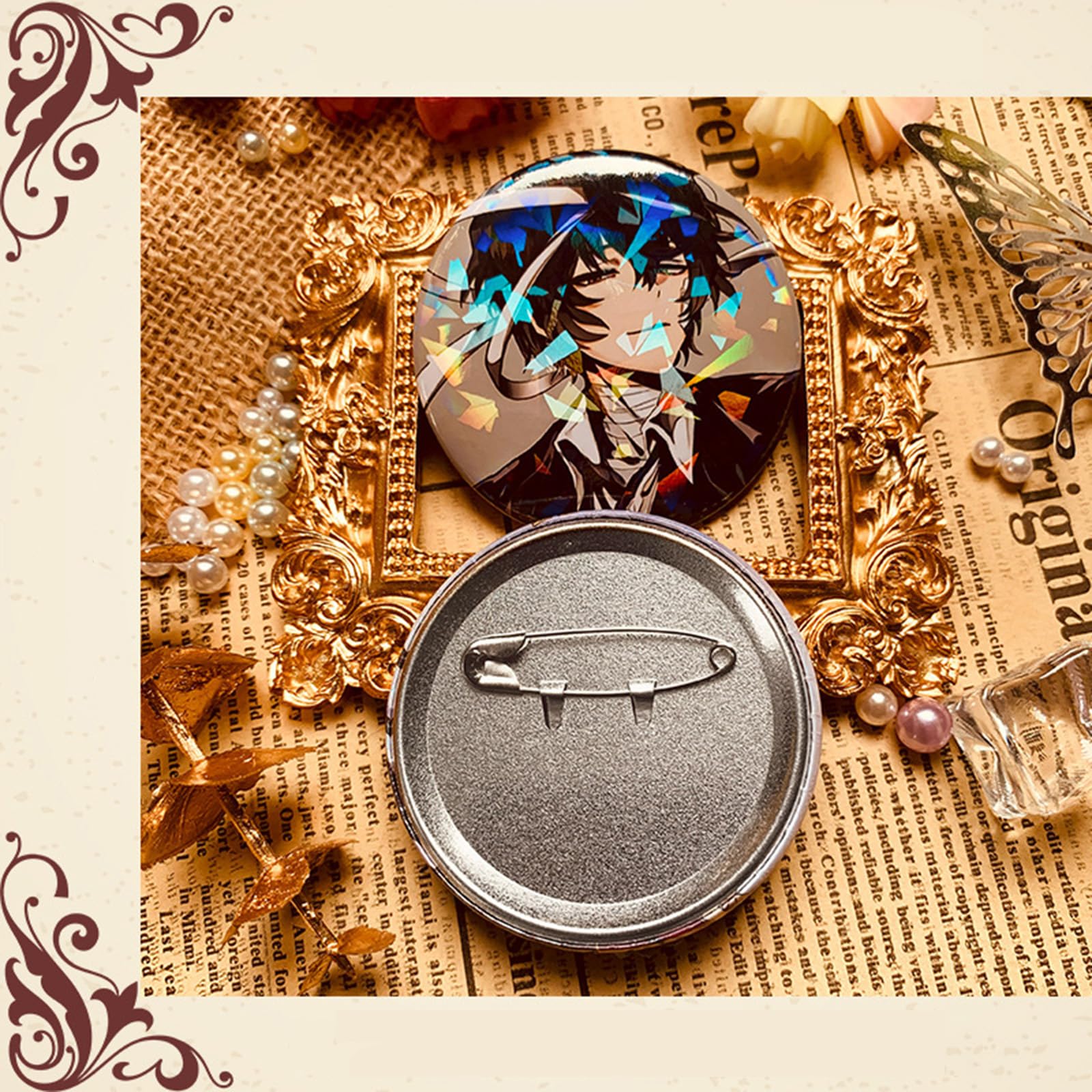 文豪ストレイドッグスオーロラ缶バッジ芥川龍之介50点セット