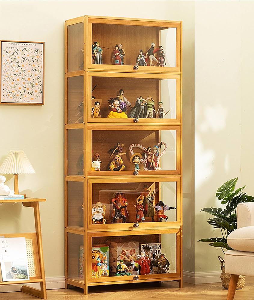 Amazon.co.jp: Pounjsd コレクション ガラス 棚 コレクションケース