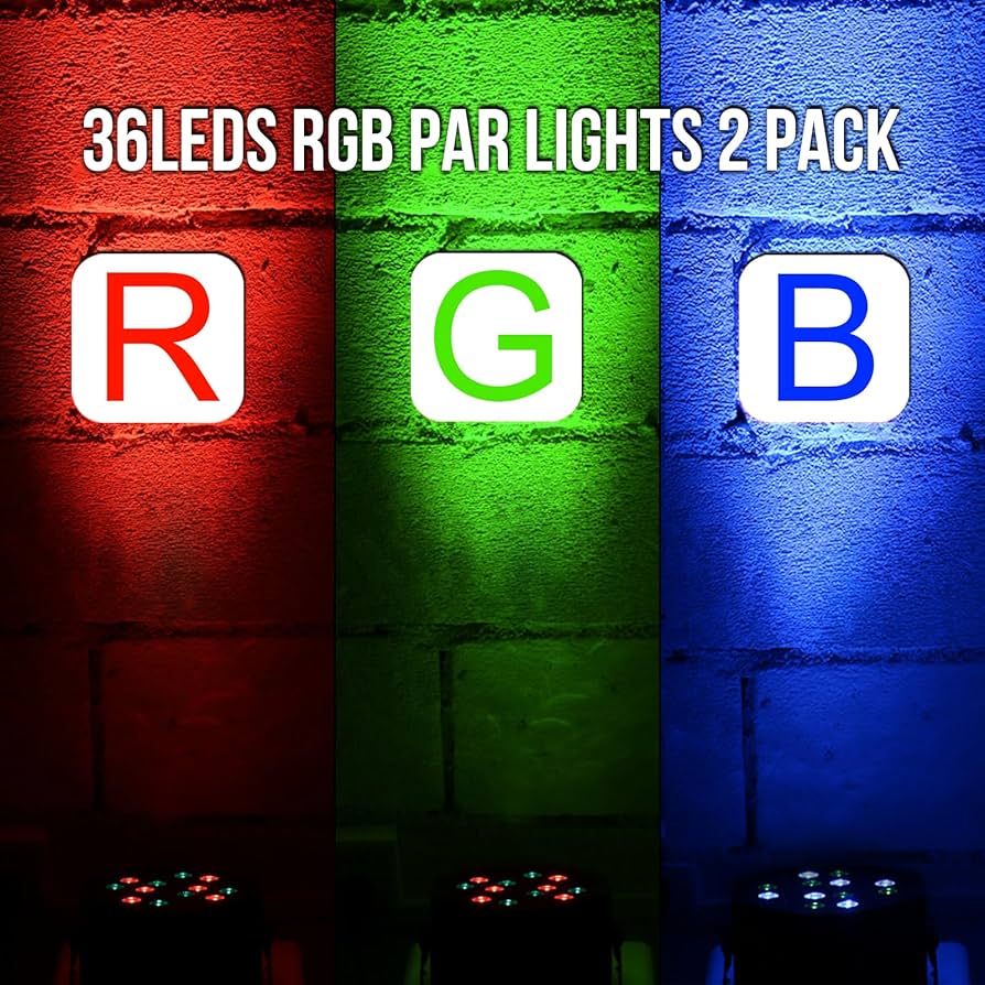 Amazon.com: 36LEDs RGB Stage Lights 2Pack: 36W LED Par - Sound