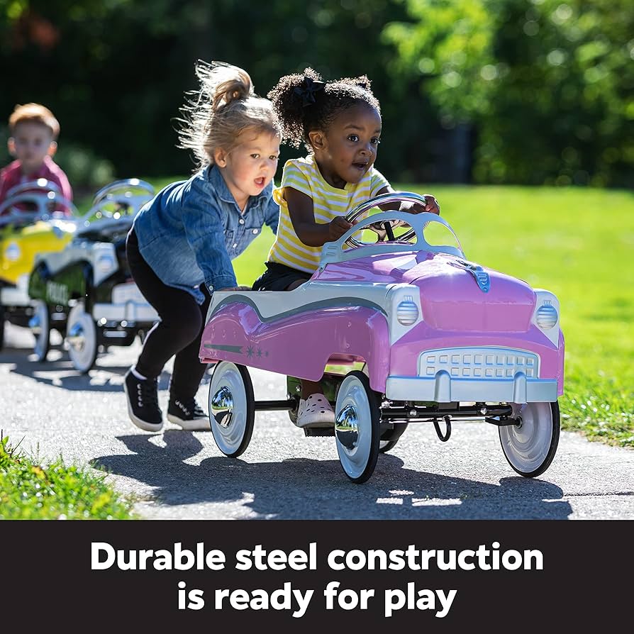 Amazon.com: Kid Trax Classic Pink Pedal Car for Girls, Ages 3-5