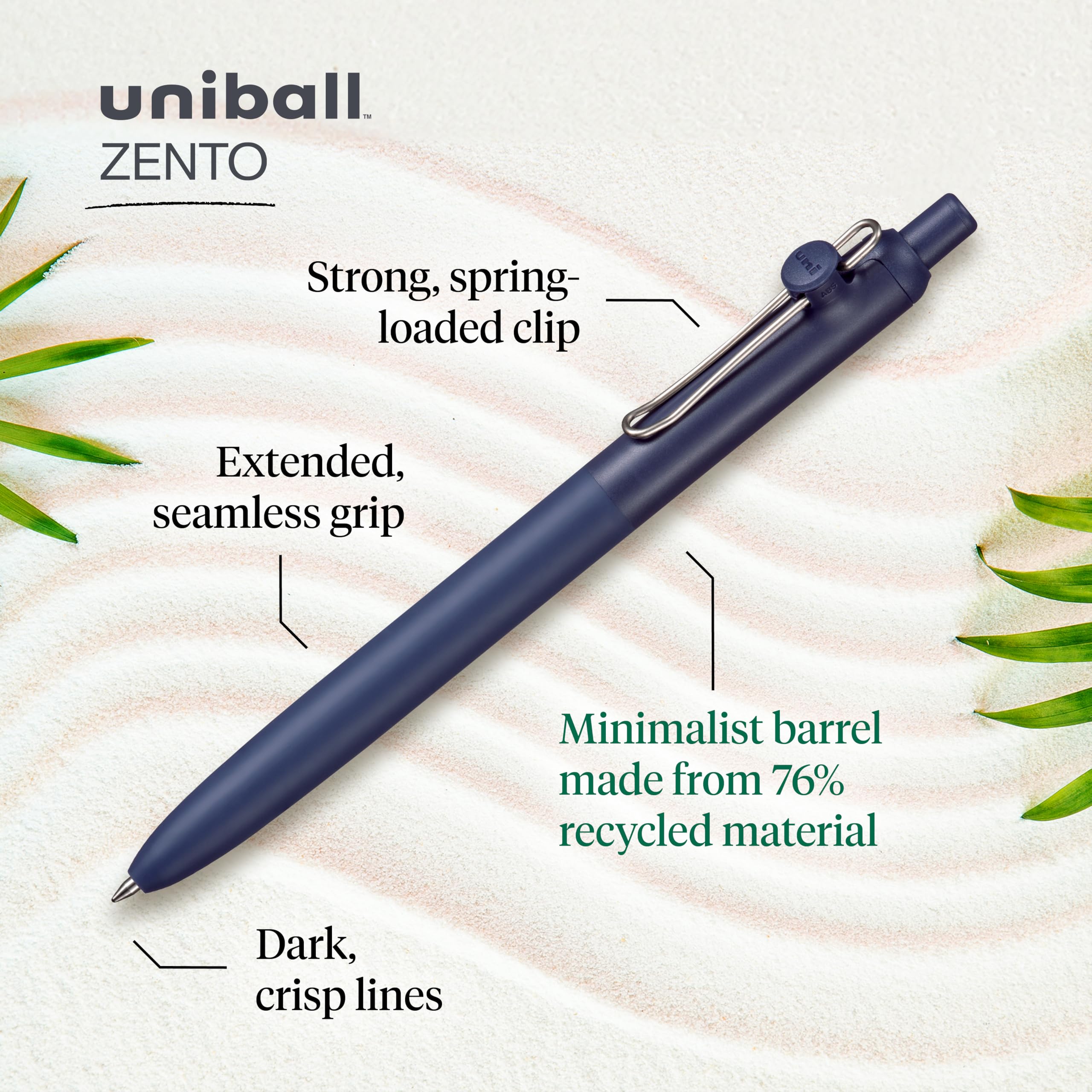 Amazon | uniball Zento リキッドゲルインク格納式ペン 中字 (0.7mm