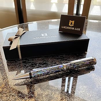 Amazon | LACHIEVA LUX 高級油性ボールペン 天然貝殻 鮑 アワビ ドイツ