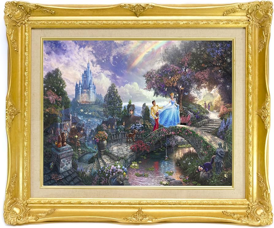 Amazon.co.jp: 西洋絵画 ディズニー シンデレラ Cinderella 豪華額縁付