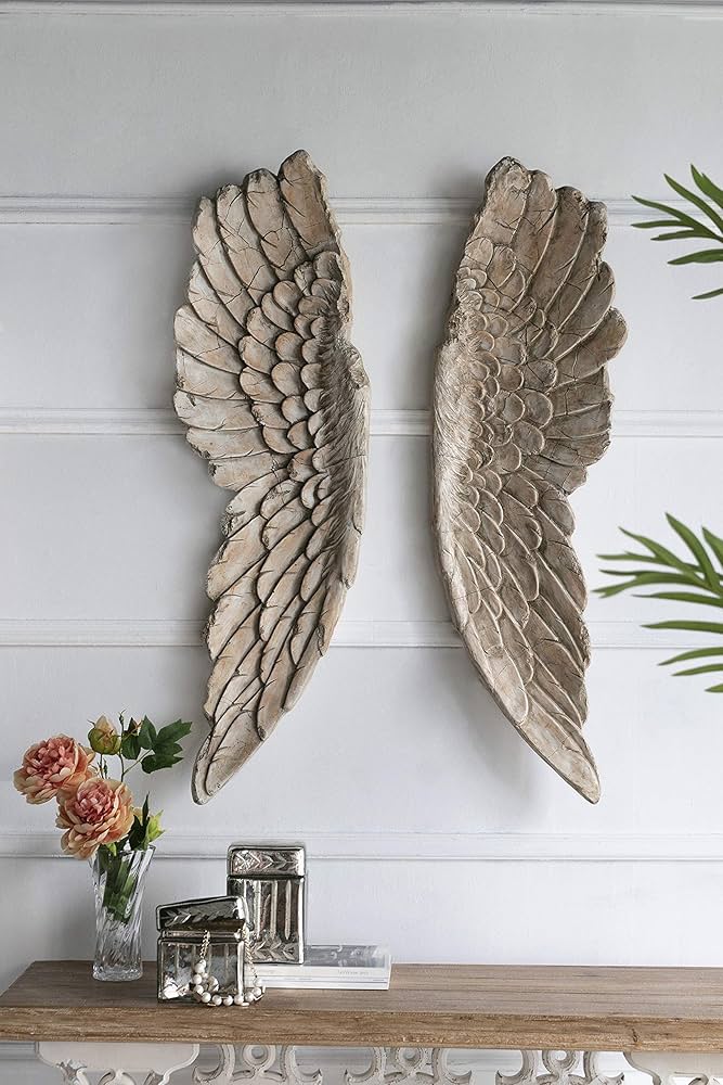 Amazon.com: Large Angel Wings Decor Distressed Antique Finish