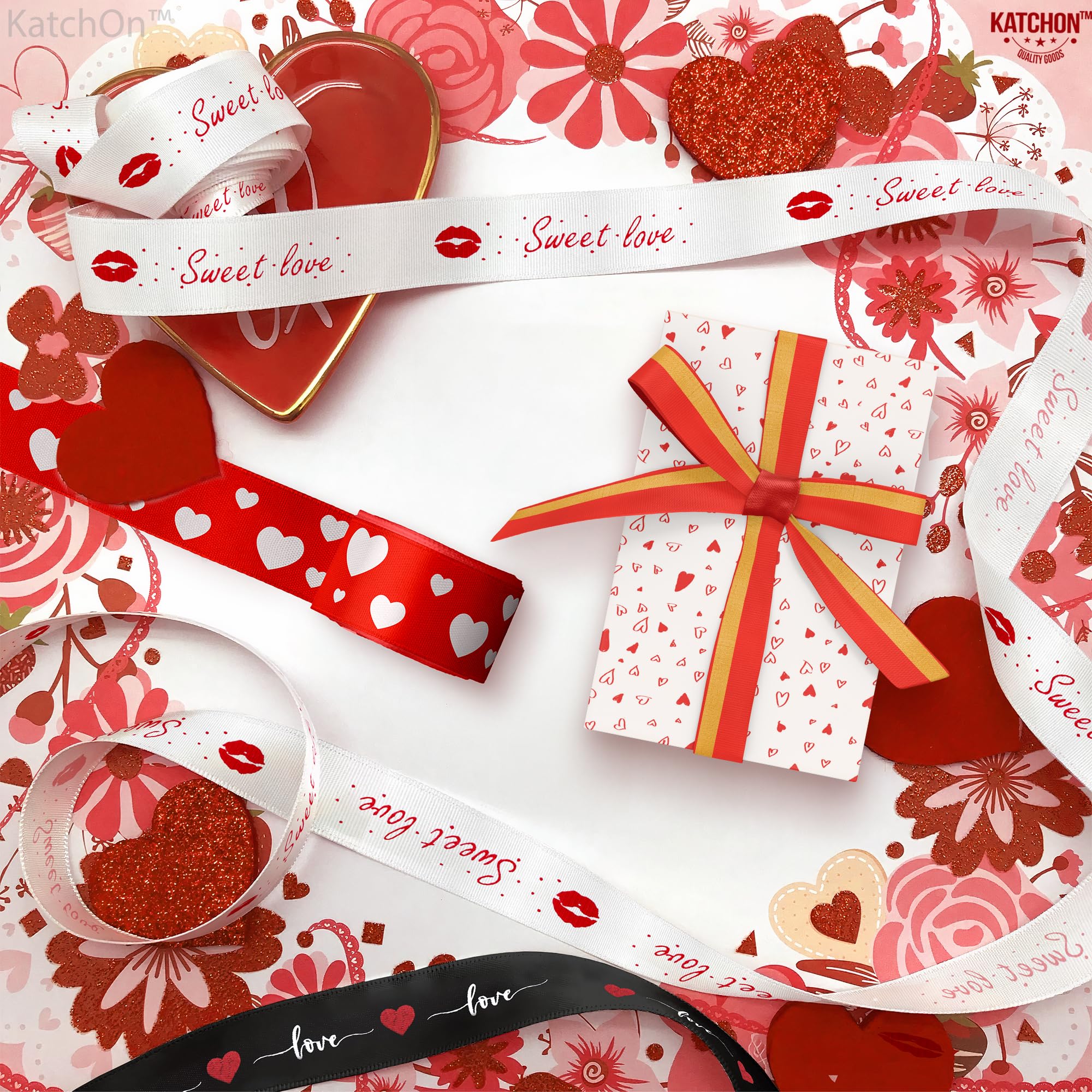 Amazon.com: KatchOn, Grosgrain Love Wired Ribbon - 30 Yards, Pack