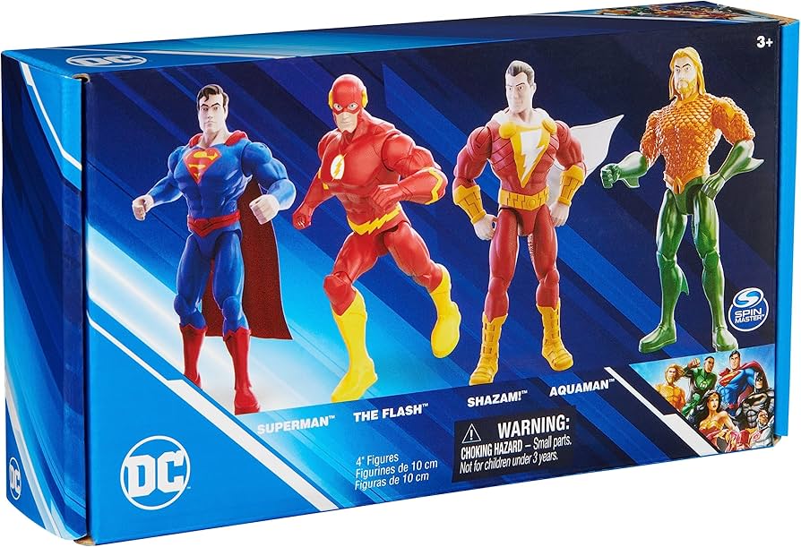 Amazon.com: DC Comics, Action Figures 4-Pack, Superman, The Flash