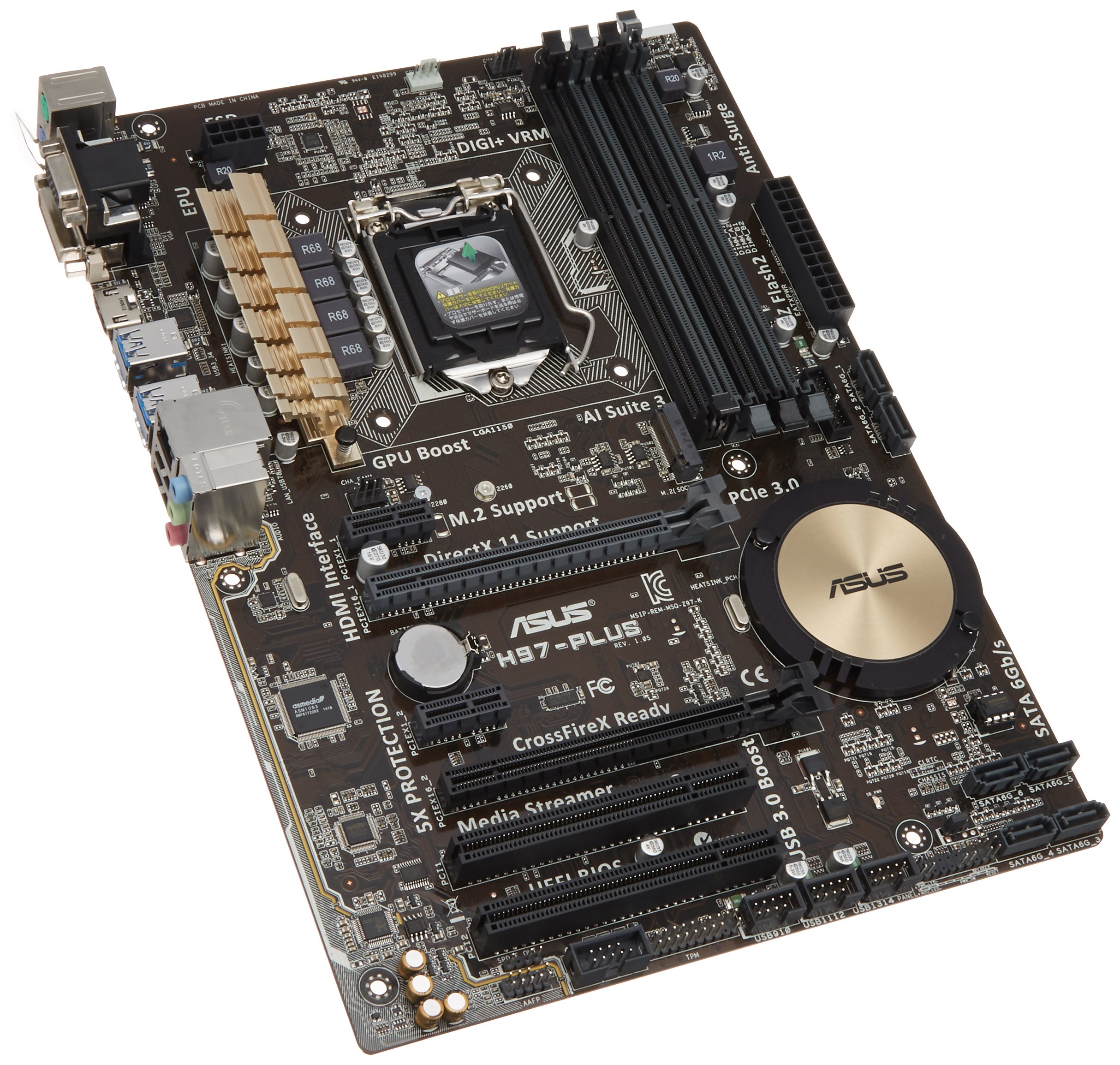 Amazon | ASUSTeK Intel H97搭載 マザーボード LGA1150対応 H97-PLUS