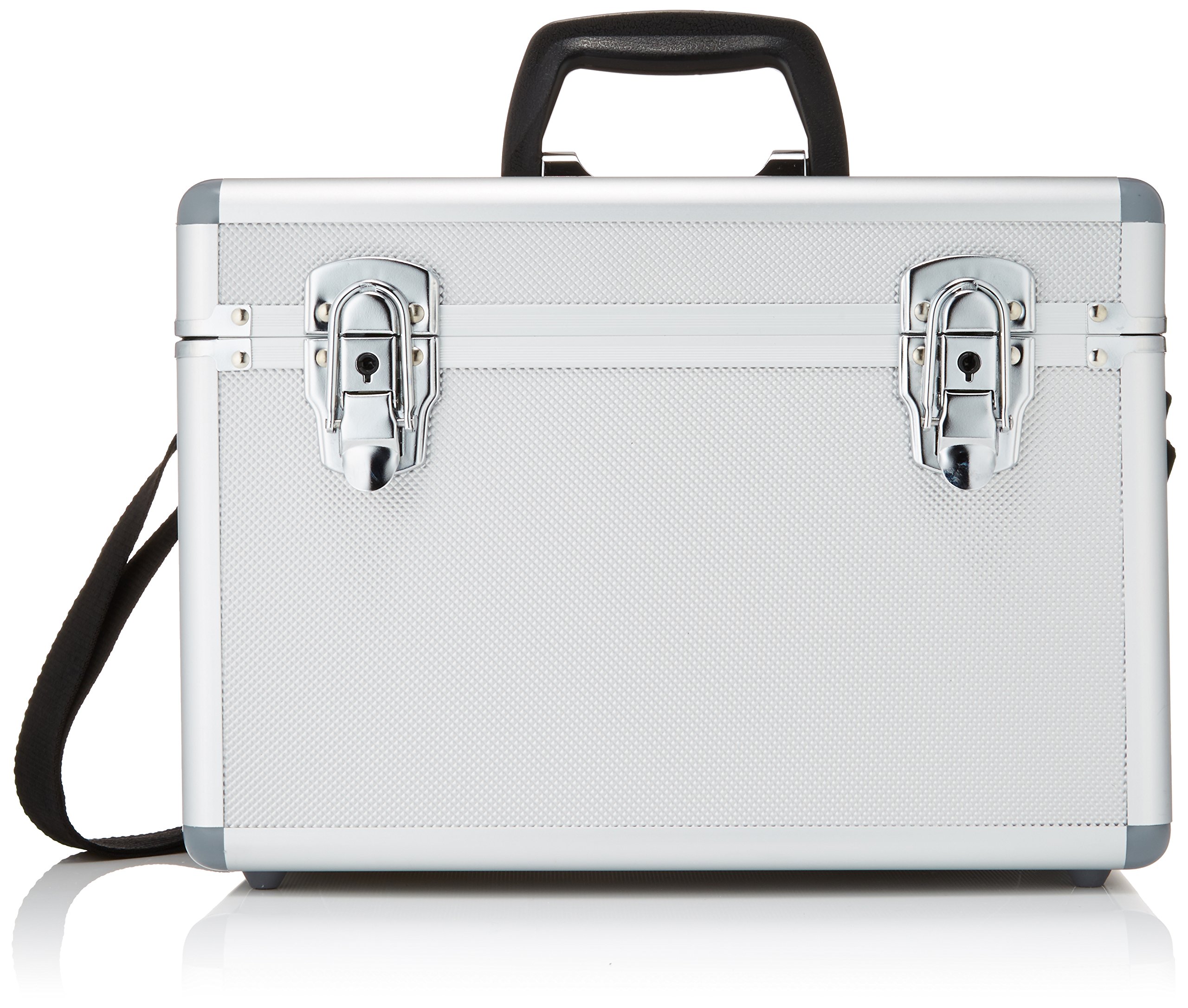 アルミ製シルバーケース 鍵付き ポータブルアンプ用 アルミ製シルバー