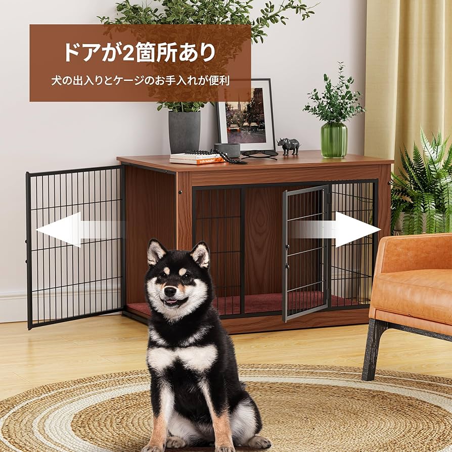 Amazon.co.jp: Alebert｢アレベルト｣ 犬ケージ ペットケージ 木製家具調