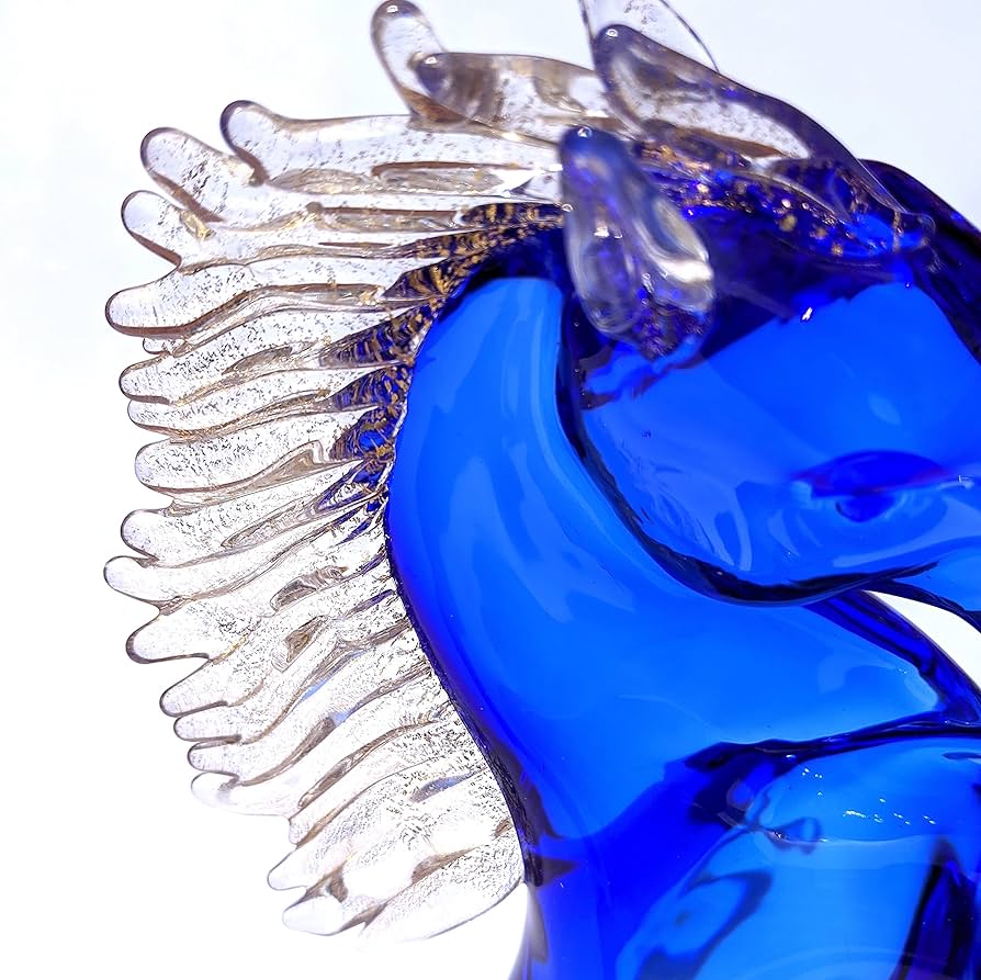 イタリア Murano ムラーノ ガラス オブジェ 置物 靴 ブルー ハイヒール