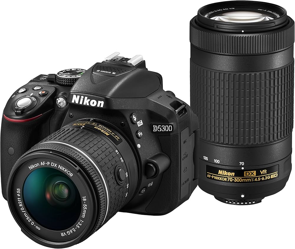 Amazon.co.jp: Nikon D5300 AF-P DSLR Camera Double Zoom Kit, Black