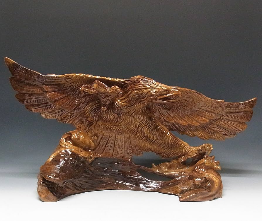 Amazon.co.jp: 木彫りの鷹 置物 両翼幅84cm : ホーム＆キッチン