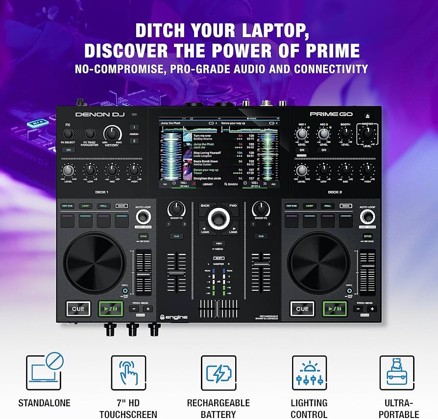 Amazon.com: Denon DJ PRIME GO – Portable DJ Controller and Mixer