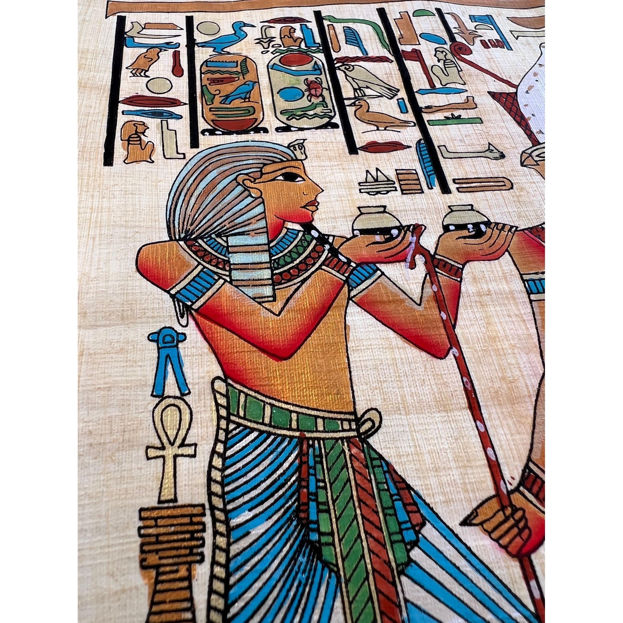 パピルス/エジプト古代風 手描きアート 壁掛け パピルス/エジプト古代