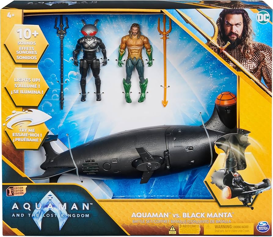 Amazon.com: DC Comics, Aquaman vs Black Manta Battle Set, 4-inch