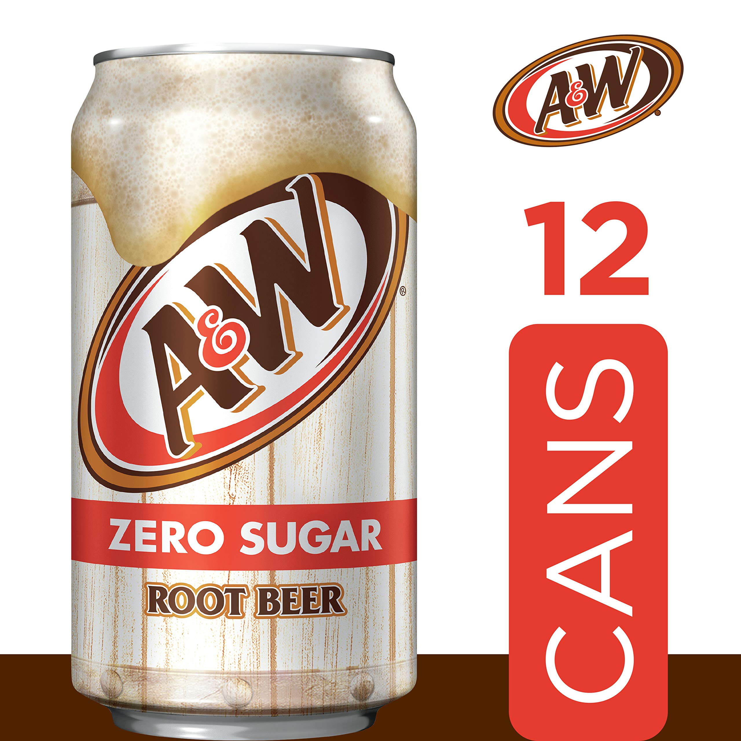 Amazon.com : A&W Zero Sugar Root Beer Soda, 12 fl. oz. Cans, 12