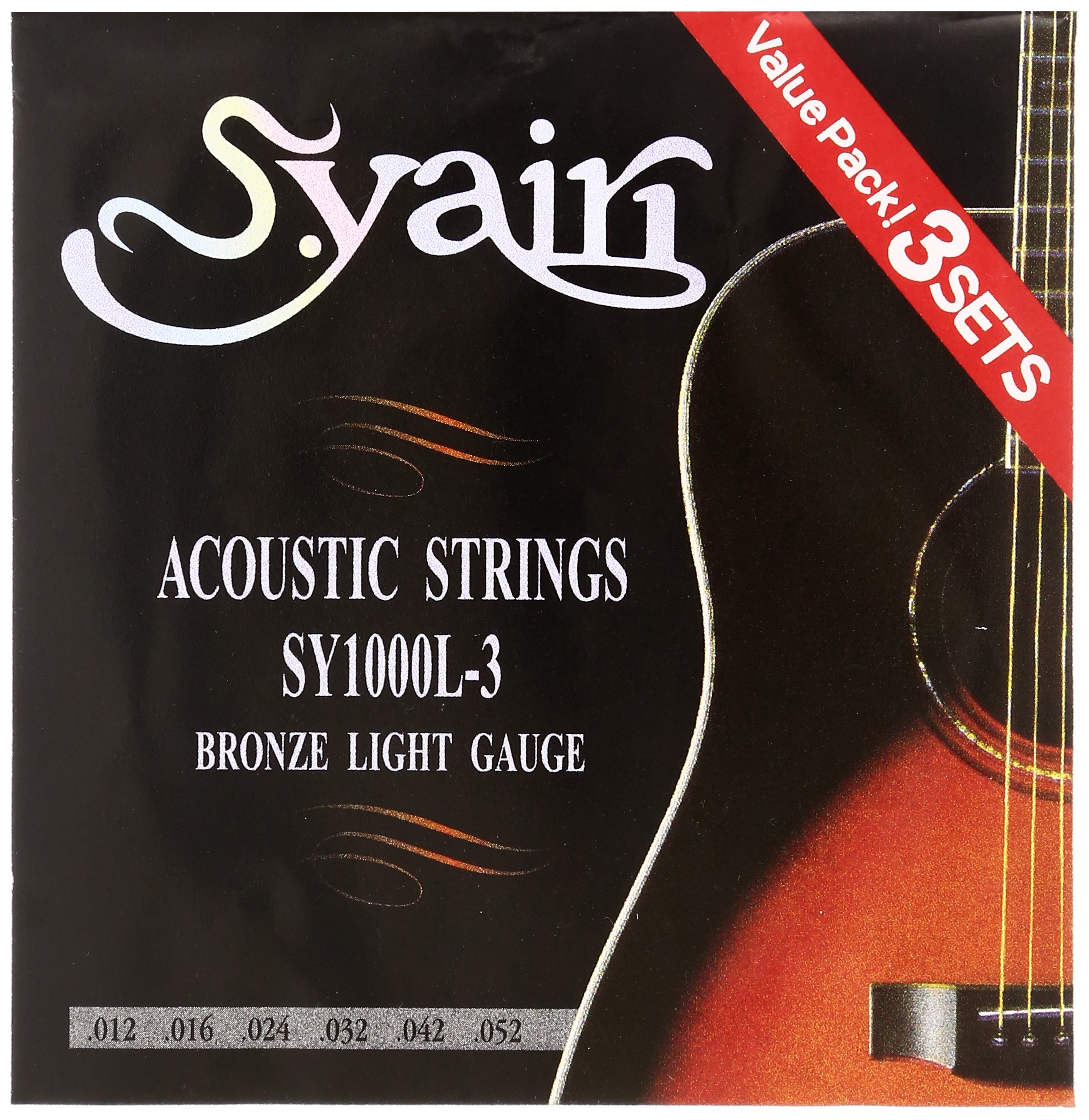 Amazon.co.jp: S.Yairi アコースティックギター弦 SY-1000L-3 3セット