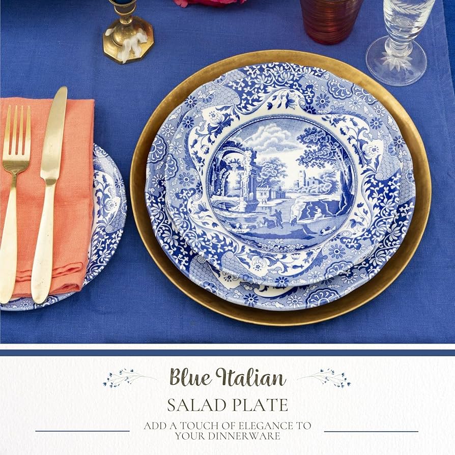 Amazon.com | Spode Blue Italian 8-Inch Salad Dish - Fine