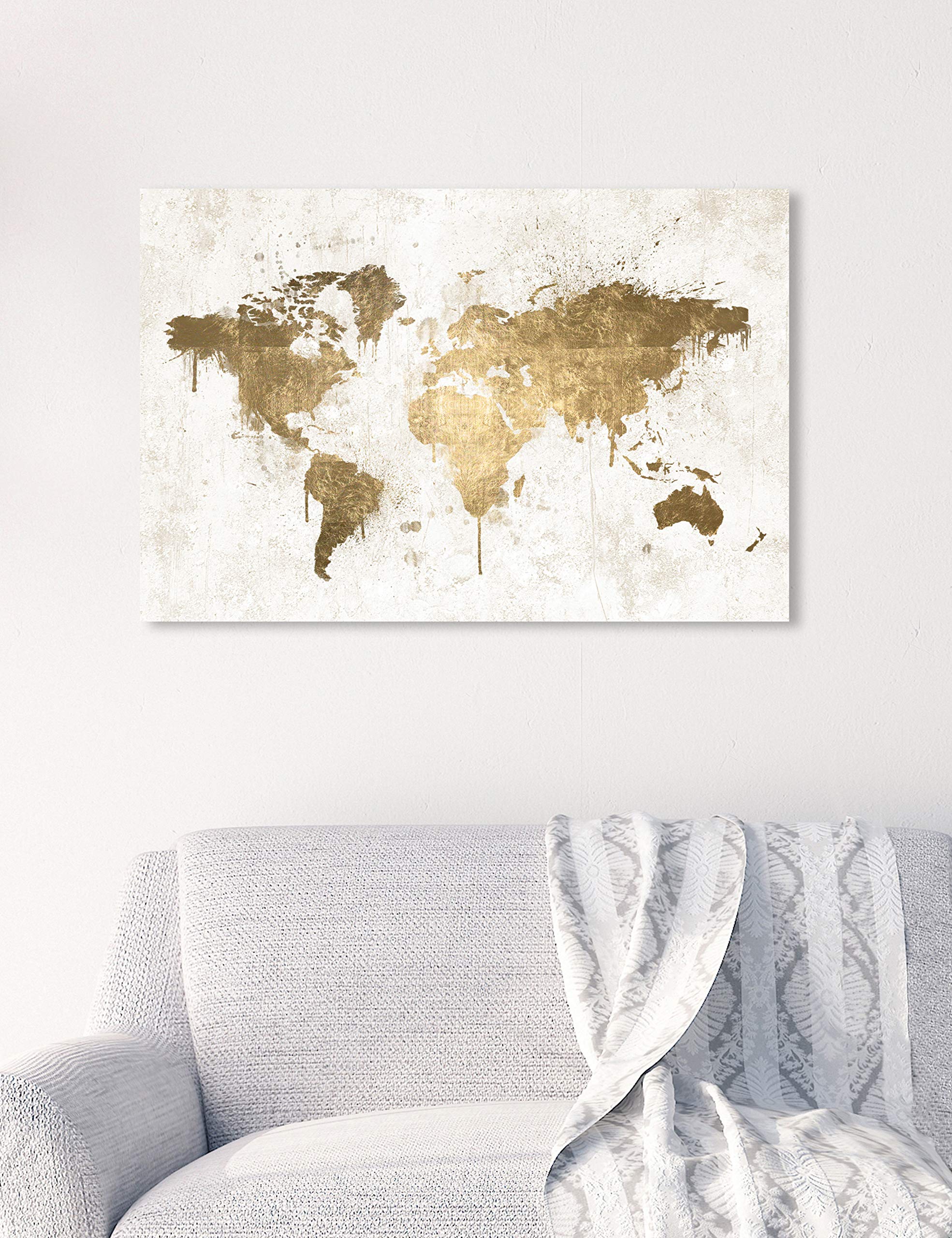 Amazon.co.jp: The Oliver Gal Artist Co. Mapamundi ホワイトゴールド