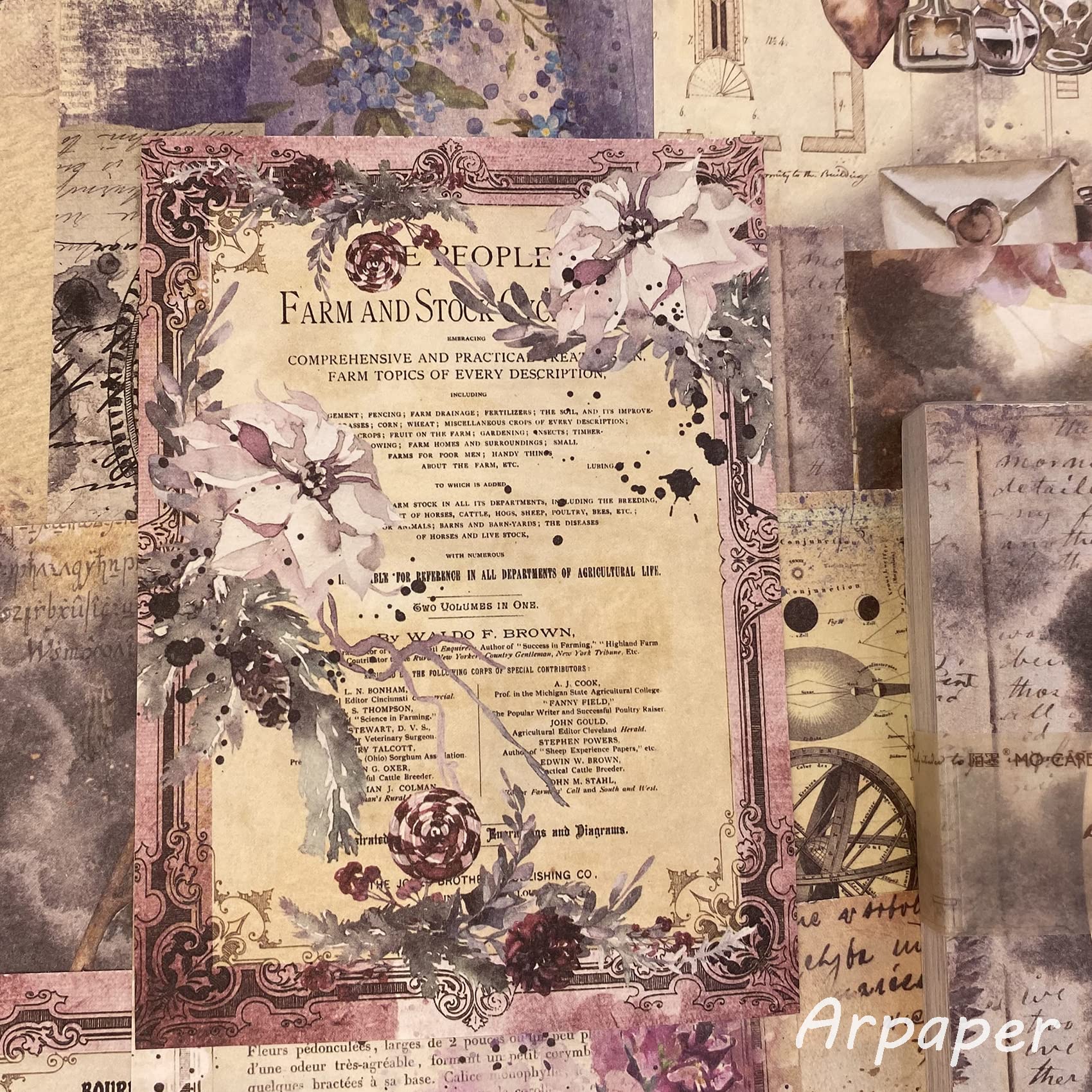 Amazon.co.jp: コラージュ 素材 デザインペーパー 詰め合わせ Arpaper