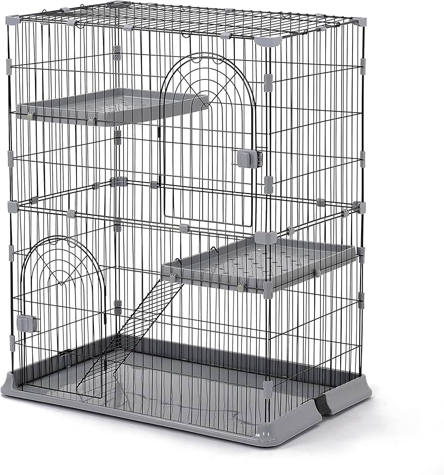 Amazon | 标题：猫 ケージ 2段 おしゃれ Mサイズ キャットケージ 多頭