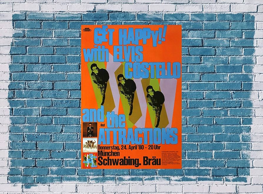 Amazon.co.jp: Elvis Costello – Get Happy 1980 – Concertポスター
