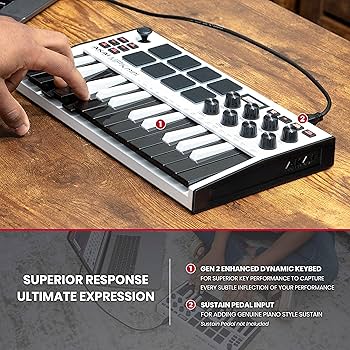 Amazon.com: Akai MPK Mini MK3 MIDI Keyboard Controller + M-Audio