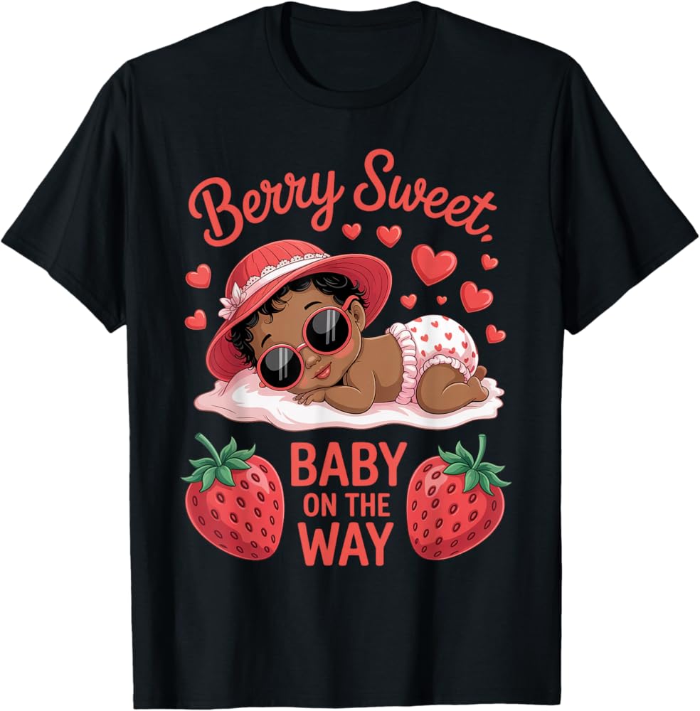 Amazon.com: Berry Sweet Baby On The Way Baby Shower Black Girl T