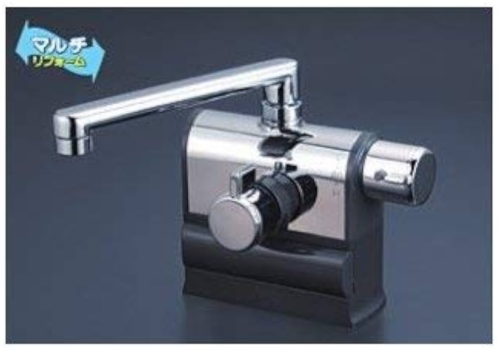 Amazon | KVK デッキ形サーモスタット式混合栓 右ハンドル仕様 可変