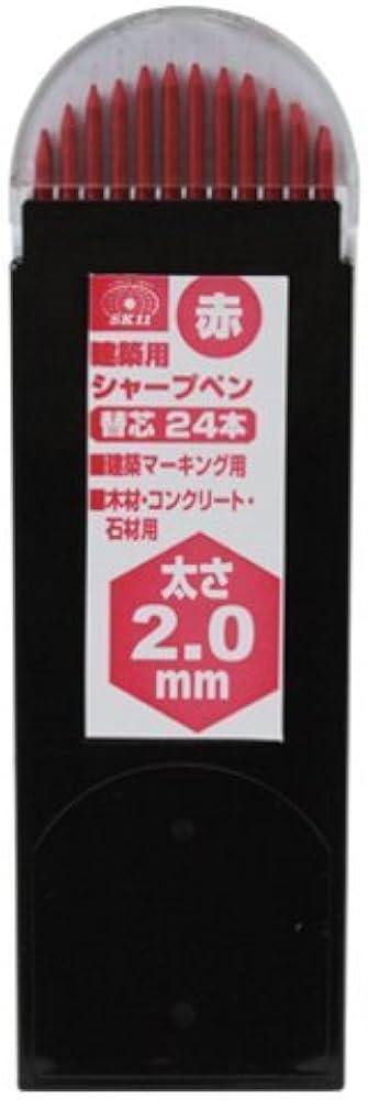 Amazon.co.jp: SK11(エスケー11) 建築用シャープペン 替芯 24本入 赤