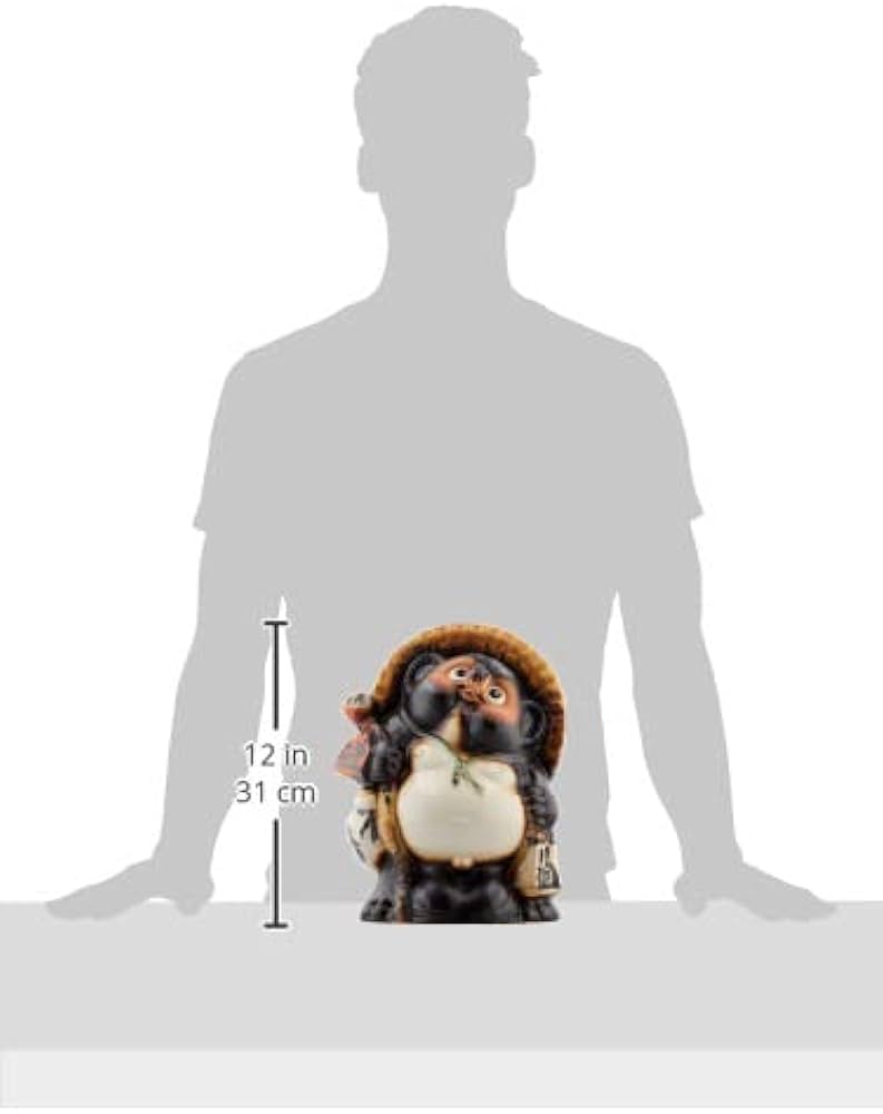 信楽焼開運、狸の置物 約23.5cmビンテージ