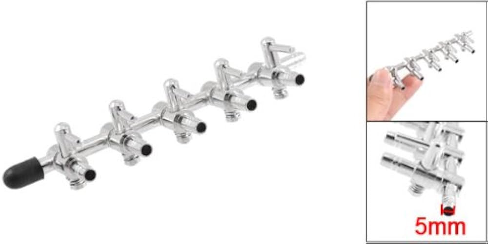 Amazon | uxcell エアー分岐管 直列方分岐管 一方コック 5分岐タイプ