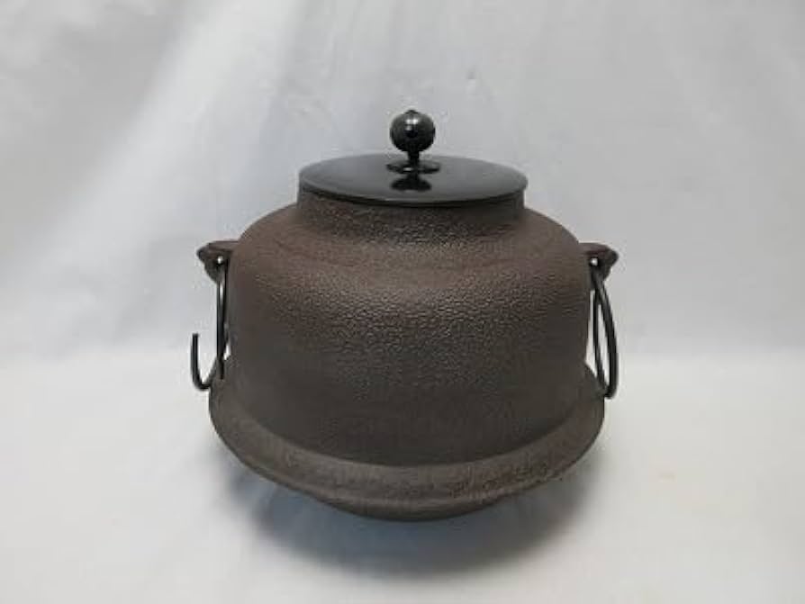 i□ 高橋敬典 丸アラレ釜 茶釜 湯釜 人間国宝 木箱入り 丸釜 鉄瓶 鉄釜