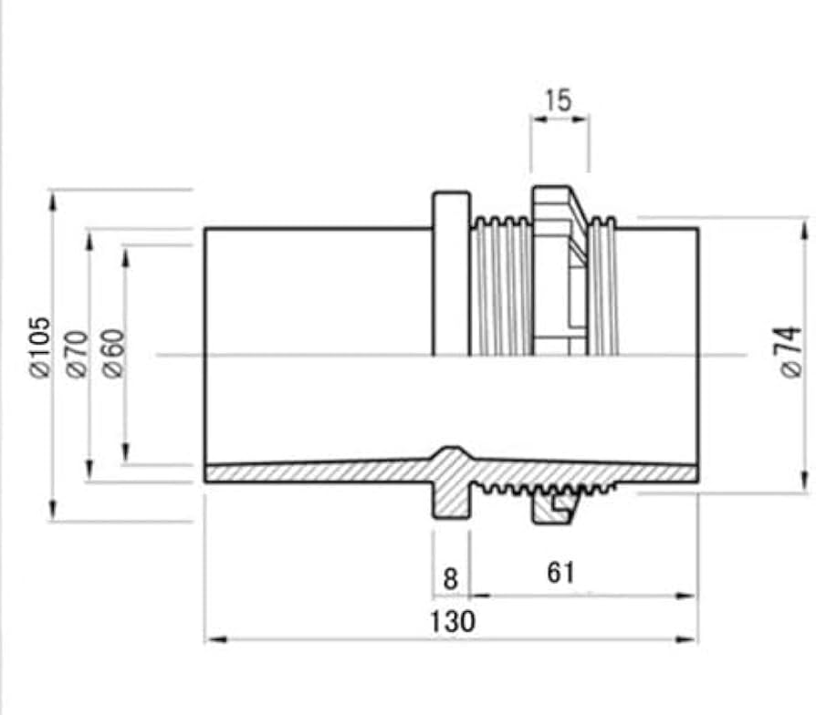 Amazon.co.jp: バルブソケット 50A ゴムパッキン2個付 水槽 配管