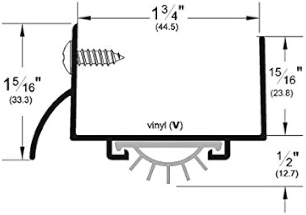 Pemko 216AV36 Aluminum Finish Wrap Round Combination Door Shoe