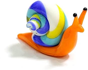 Amazon.co.jp: ムラーノガラスカタツムリミニチュア置物飾りカラフルな
