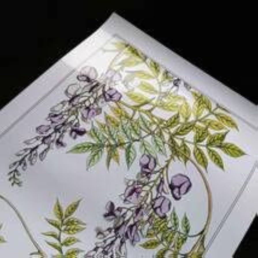 花柄アクリル絵画 藤の花 藤 藤の絵 藤柄 テクスチャーアート