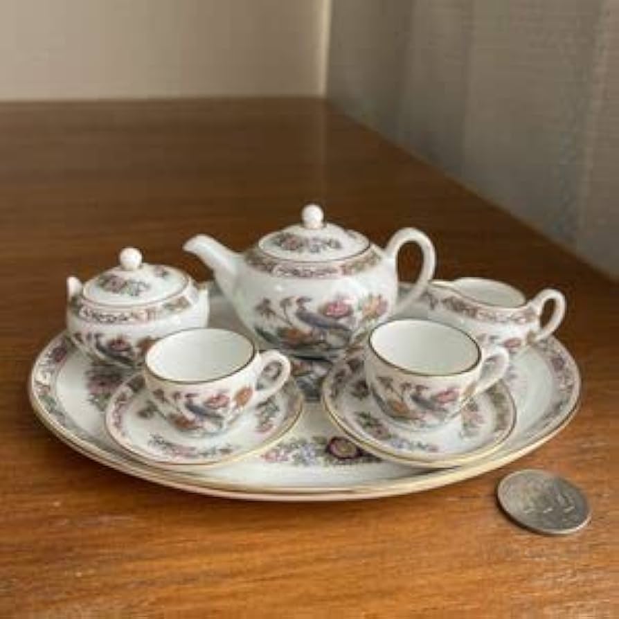 ウェッジウッド クタニクレーン ミニチュアセット 黒壺 ティーセット