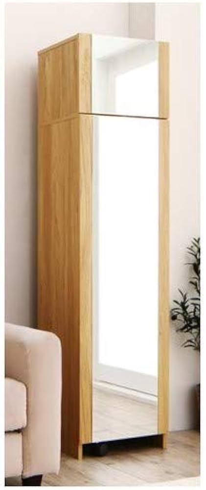 Amazon｜ナチュラル 2口コンセント付き 全身ミラーになる すき間