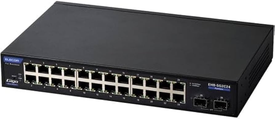 ELECOM EHB-SG2C24F-PLスイッチングハブ24ポート ⚫︎ Amazon.co.jp
