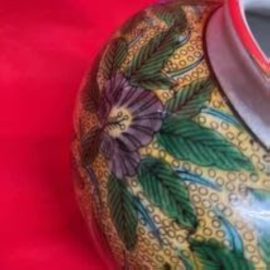 九谷焼 角福瓢箪形花入 九谷焼】色絵梅樹文 瓢箪型花瓶｜九谷仙龍作