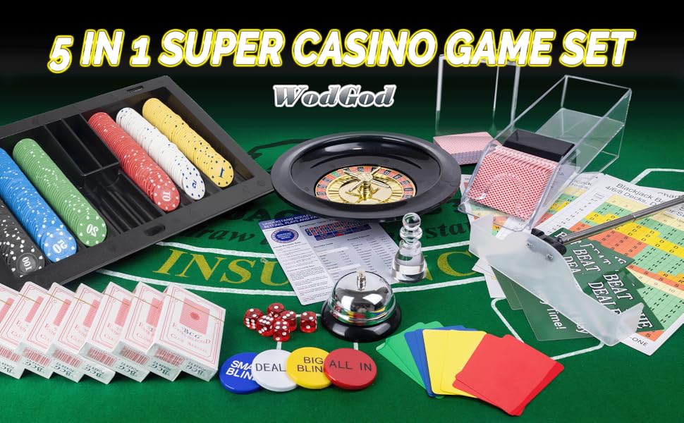 Amazon.com: WodGod 5 in 1 Super Casino Game Set: Blackjack