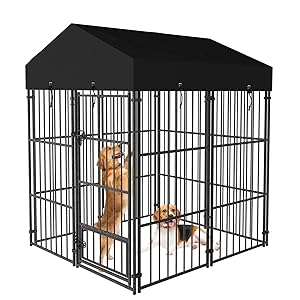 Amazon | BingoPaw 鶏小屋 屋外 雨よけ 扉付き 犬小屋 大型犬ケージ